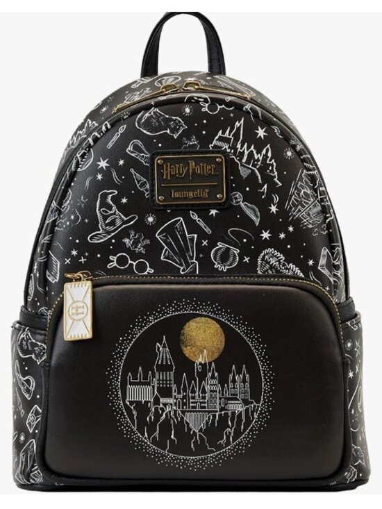 Loungefly Handbags - Loungefly Harry Potter Hogwarts Castle Black White Mini Backpack AOP Moon NWT